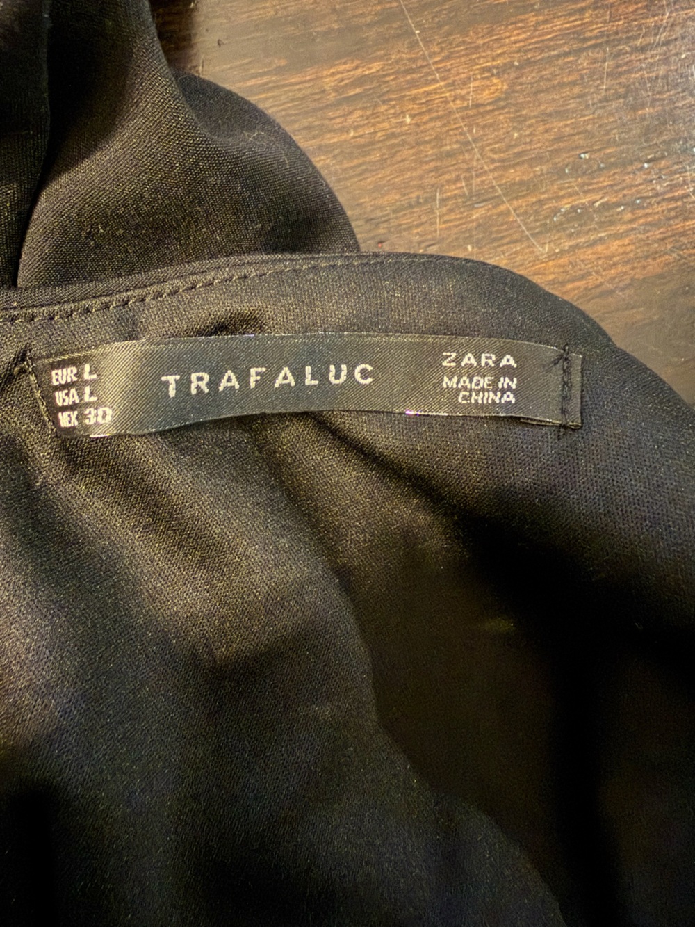 Zara Trafulac Black Sleeveless Dress with Chevron Bead Trim size large - Picture 5 of 9